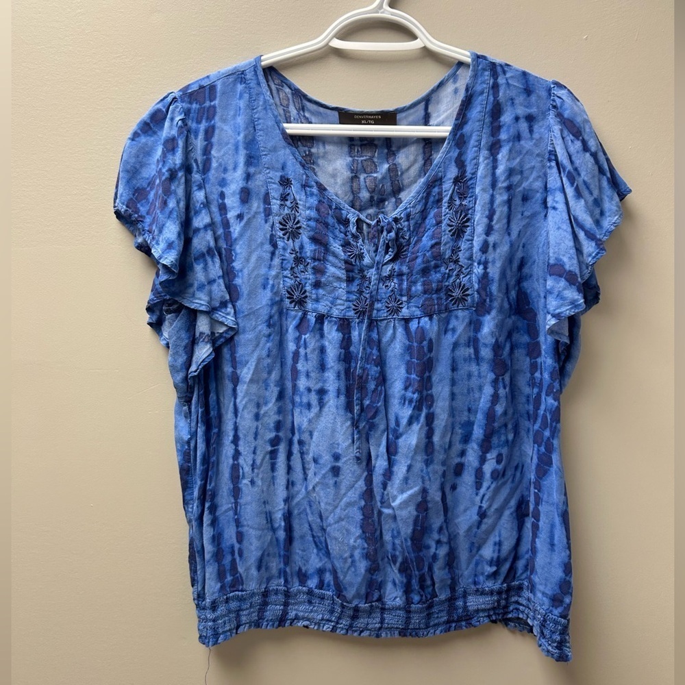 Denver Hayes Blue T Shirt Blouse